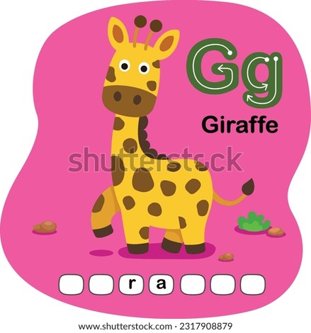 Illustration Isolated Animal Alphabet Letter G-Giraffe