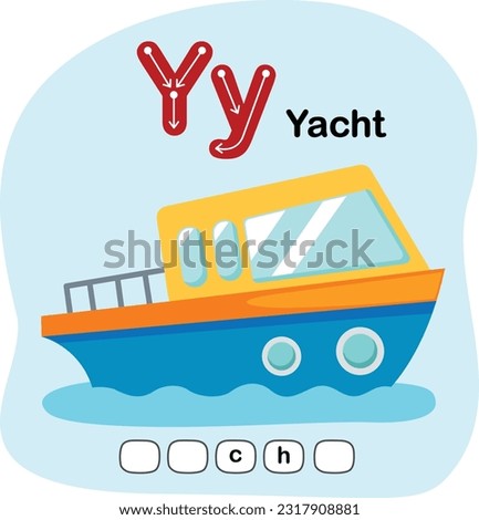 Illustration Isolated Alphabet Letter Y-Yacht