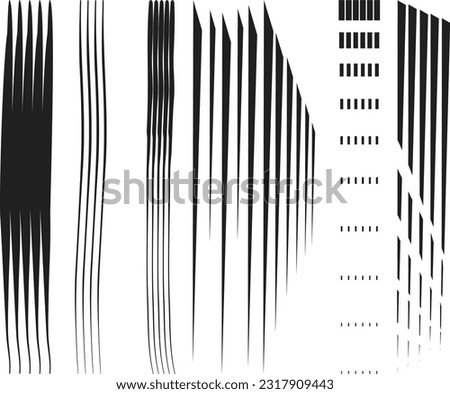 Seven different black scratches on a white background. Typographic stripes on a white background. Abstract scratches on a white canvas. Vector illustration. EPS 10
