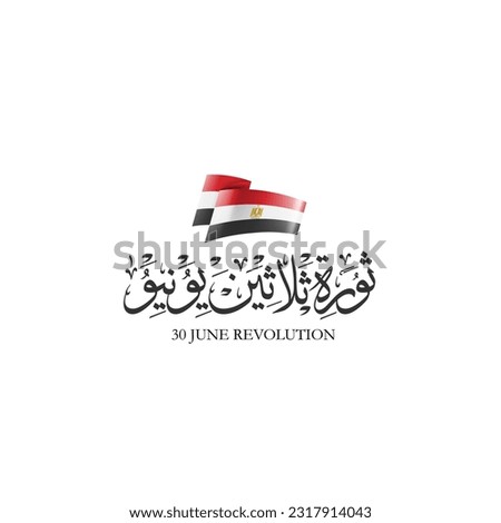 June 30 Revolution in Arabic calligraphy means ( June 30 Egyptian Revolution ) Egypt flag Royalty-Free Stock Photo #2317914043