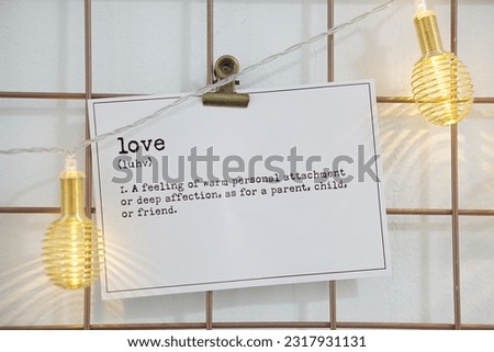Hanging love notes with lights
