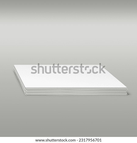 Stack of white empty bank cards on a grey background fit for Template design.