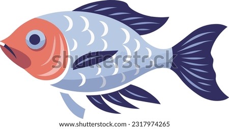 vector illustration fish cartoon style