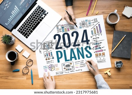 2024 plans with vision of digital transformation and strategy,marketing over view concepts,business team and  goals