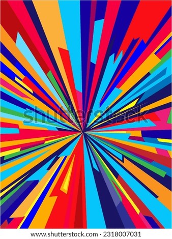 Abstract dynamic colorful rays starburst radiant background texture design template. Royalty-Free Stock Photo #2318007031