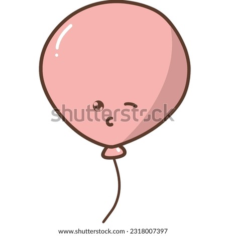 A floating cute smiling balloon