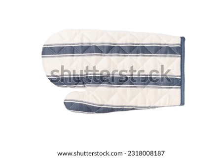 Kitchenware. Oven glove, potholder for hot dishes isolated on white background.Kitchen Mitten close-up. Royalty-Free Stock Photo #2318008187