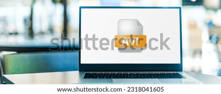 Laptop computer displaying the icon of AVI file