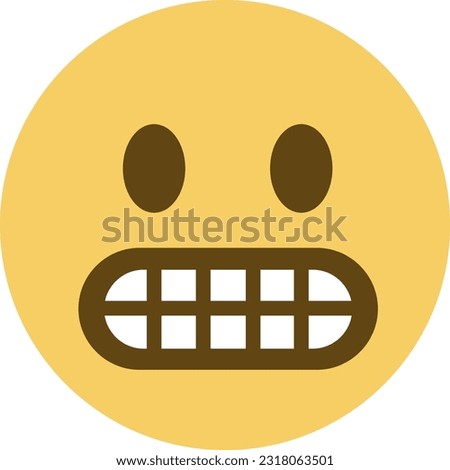 Top quality emoticon. Flushed emoji. Embarrassed emoticon with big eyes. Yellow face emoji. Popular element. Royalty-Free Stock Photo #2318063501
