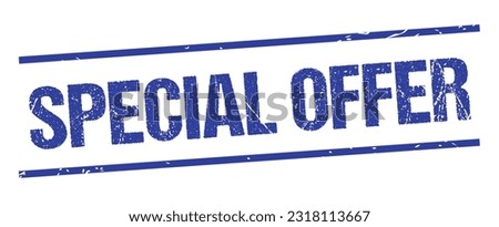 Special Offer Blue Watermark Stamp isolated on white background. Text caption between parallel lines with grunge design style. Royalty-Free Stock Photo #2318113667