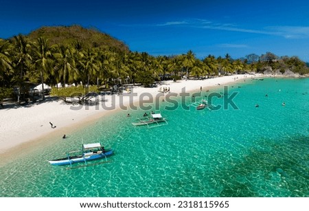 Malcapuya island is located near Coron, Palawan, Philippines Royalty-Free Stock Photo #2318115965