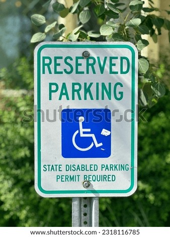 Wheelchair parking sign disabled handicapped