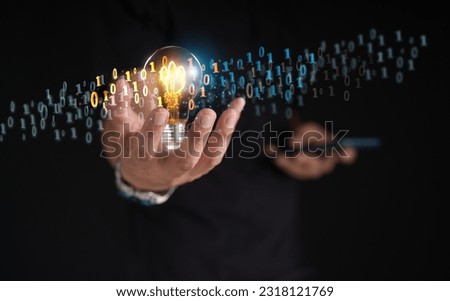 Zero One background in the hands of developers is a global representation of binaries, networks, and coding of programming fundamentals concepts.	 Royalty-Free Stock Photo #2318121769