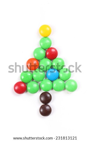 Colorful Chocolate Candy Christmas Tree