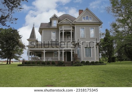 Historic Victorian Mansion Located in Rural East Texas. Bullard TX Royalty-Free Stock Photo #2318175345