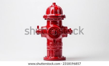 bright red fire hydrant isolated on a white background Royalty-Free Stock Photo #2318196857