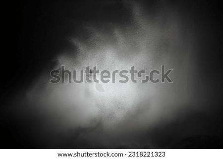 Dark sea storm with big white wave over lighthouse