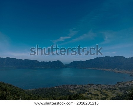 View of Lake Maninjau from the top of the hill, Matur sub-district, Lawang Village