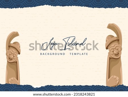 Jeju island vintage background template with grandfather statue. Royalty-Free Stock Photo #2318243821