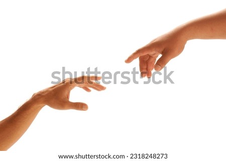reconnecting hands reaching for each other Royalty-Free Stock Photo #2318248273