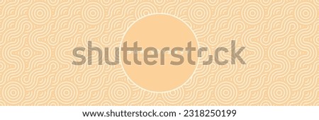 Seamless asian background pattern. Summer festive design. Orange yellow abstract geometric wavy lines and curvy mandala waves. Traditional japanese zen ornament. Royalty-Free Stock Photo #2318250199