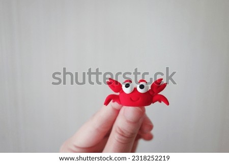 Character cute small red crab
