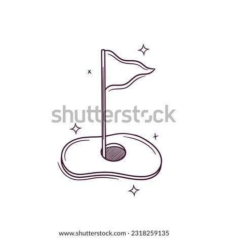 Hand Drawn Mini Golf Icon. Doodle Vector Sketch Illustration Royalty-Free Stock Photo #2318259135