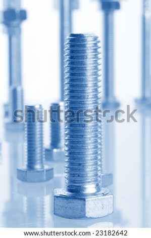 Set of screws isolated on white