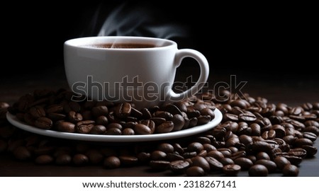 Coffee cup and beans AI Generative Image