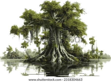 big tree in the swamp Royalty-Free Stock Photo #2318304663