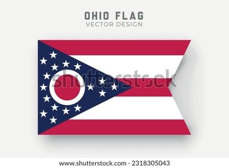 Ohio flag. Detailed flag on white background. Vector illustration