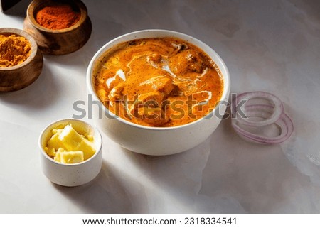 Boneless butter chicken is a variation of the popular Indian dish called butter chicken or murgh makhani. In this version, boneless chicken pieces are used instead of chicken with bones.

 Royalty-Free Stock Photo #2318334541