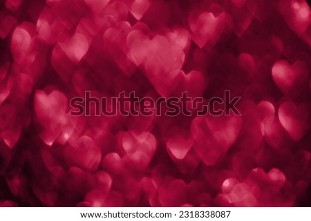 Viva magenta, pink red hearts, sparkling glitter bokeh background, valentines day abstract defocused texture Royalty-Free Stock Photo #2318338087