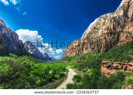 Zion National park,Utah,usa. 05132023 : zion narrow in Zion National park,Utah,usa. Royalty-Free Stock Photo #2318365737