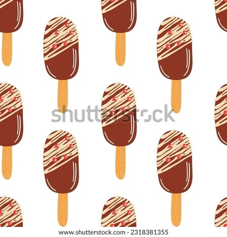 Seamless pattern of popsicle ice cream. 