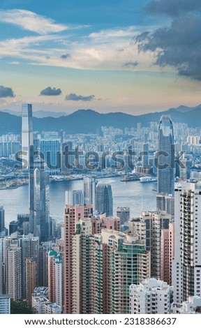 Victoria Harbor of Hong Kong Royalty-Free Stock Photo #2318386637