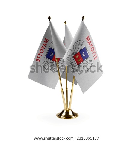 Small national flags of the Mayotte on a white background.