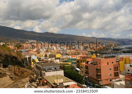 Landscape with Candelaria town on Tenerife, Canary Islands, Spain