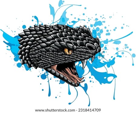 snake head hand drawn vector illustration design
