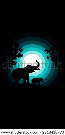 The Elephant with His Baby wallpaper depicts a heartwarming scene of a majestic elephant and its adorable offspring. The image showcases the close bond and nurturing nature of these incredible creatur