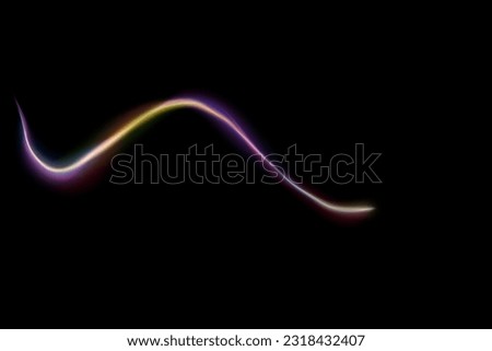 Glowing shiny spiral lines effect vector background.  Abstract light speed motion effect. Shiny wavy trail. Light painting. Light trail. 