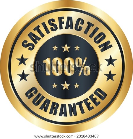 Satisfaction Guaranteed badge, trust badge design, guarantee badge, trusts badge logo Royalty-Free Stock Photo #2318433489