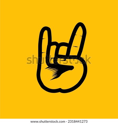 vector illustration of hand shape with metal finger style suitable for sticker, symbol
