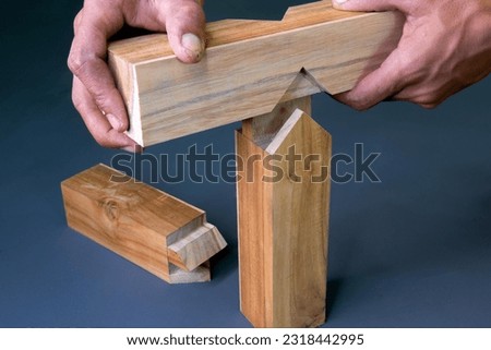 Awesome wood joint combination photo Royalty-Free Stock Photo #2318442995