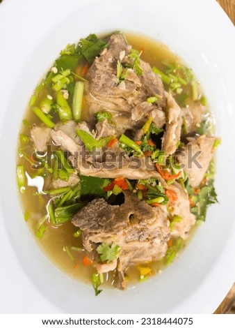 Hot and spicy soup with pork ribs, stock photo