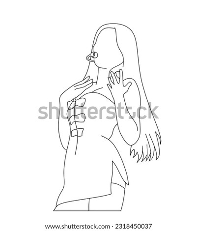 Vector illustration of Kpop fashion stage. Korean idol performing. K-pop female fashion idol. the female singer who was singing was wearing beautiful clothes. beautiful female model