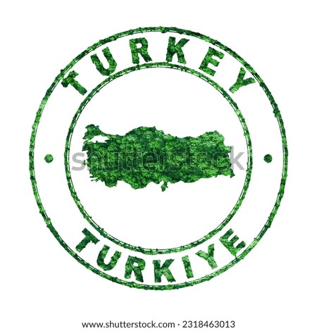 Map of Turkey, Postal Stamp, Sustainable development, CO2 emission concept, clipping path