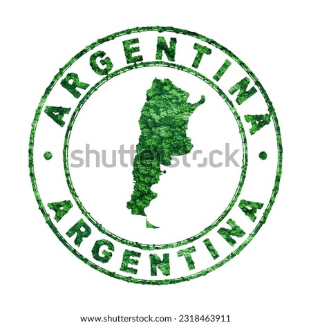 Map of Argentina, Postal Stamp, Sustainable development, CO2 emission concept, clipping path