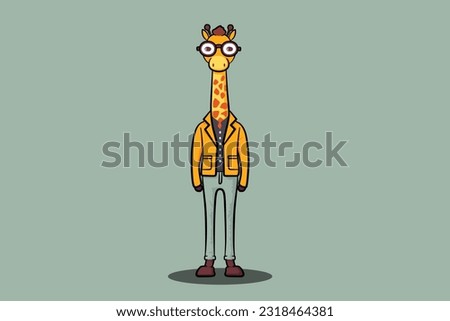 Cute Giraffe cartoon mascot vector