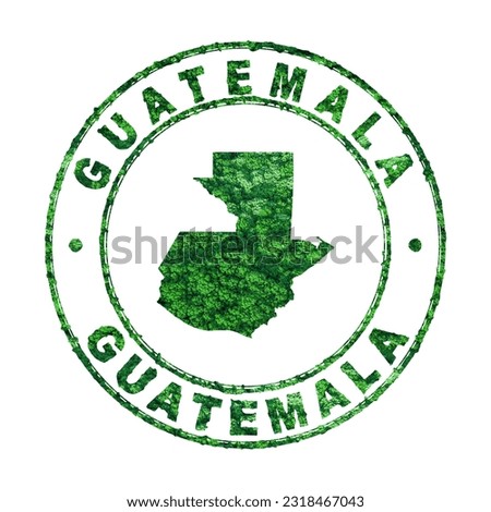 Map of Guatemala, Postal Stamp, Sustainable development, CO2 emission concept, clipping path